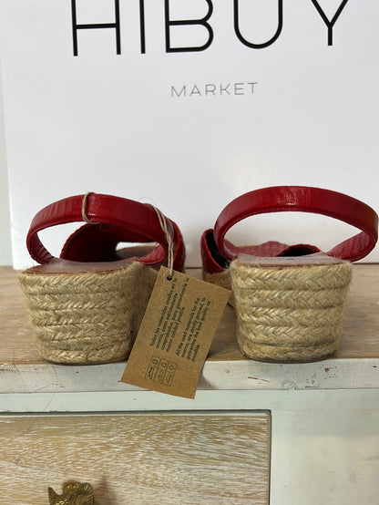 AVARCA MENORQUINA. Cuña esparto piel roja. T 40