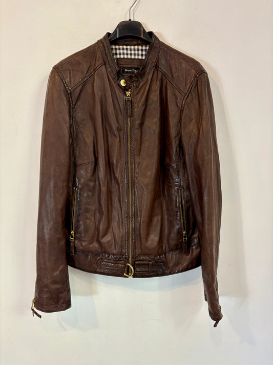 MASSIMO DUTTI. Cazadora marrón piel