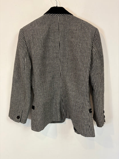 Blazer espiga detalles en terciopelo