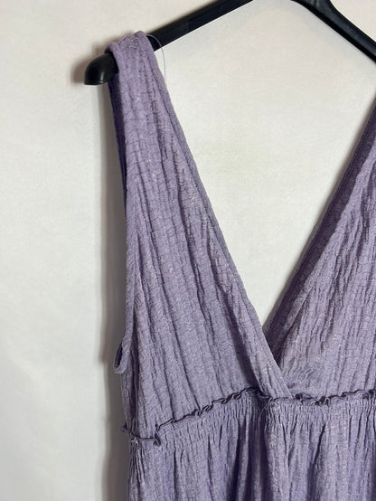 PULL&BEAR . Vestido corto morado textura. T S