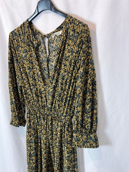 MASSCOB. Vestido midi flores. T XS