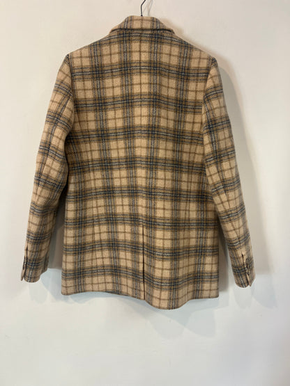 SÉZANE. Chaqueta beige cuadros lana T.34