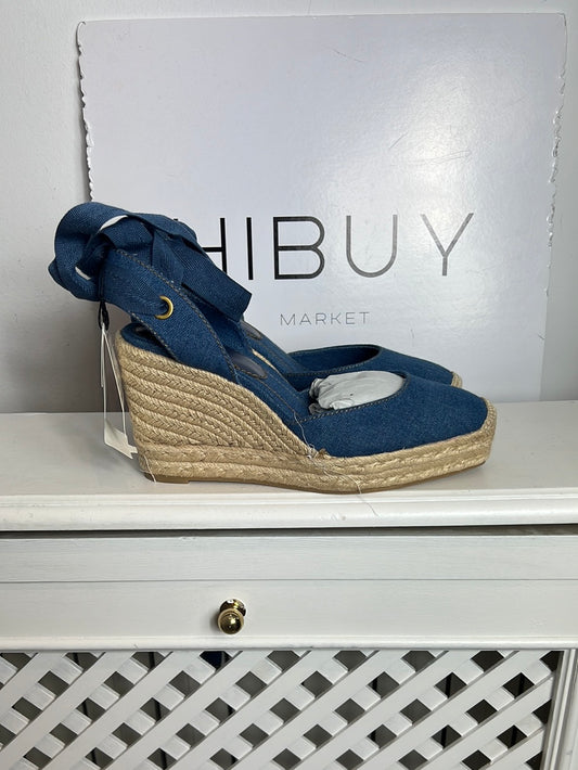 ZARA. Cuñas esparto denim. T 39