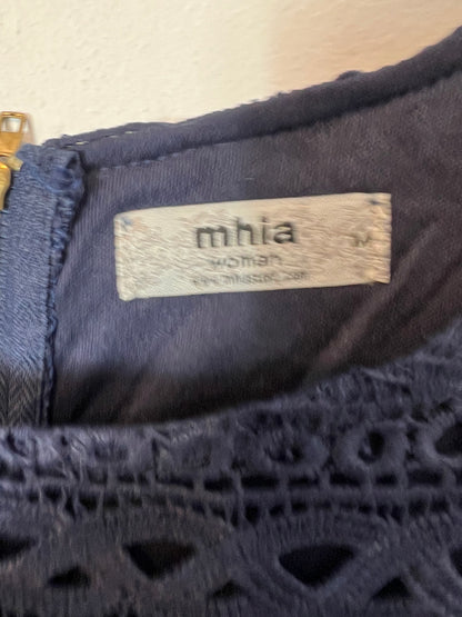 MHIA. Vestido corto encaje azul  T.m