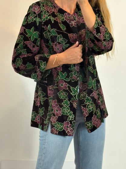 Chaqueta vintage terciopelo y texturas
