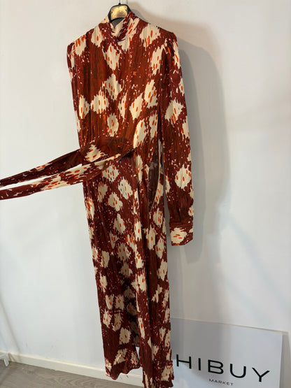 IQ COLLECTION. Vestido fluido estampado lazada