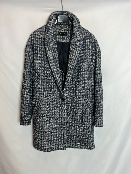 MASSIMO DUTTI. Abrigo jaspeado azules T.s