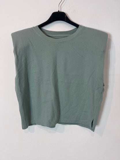 OTHERS. Aqua green t-shirt with shoulder pads. TS