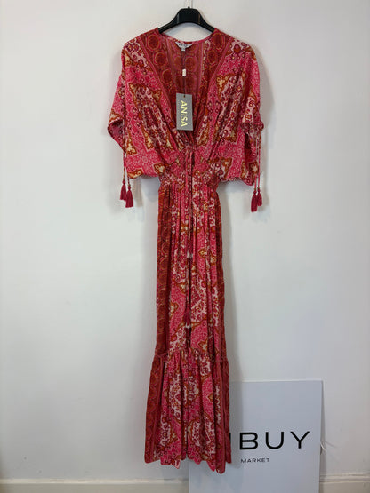 Vestido largo seda estampado