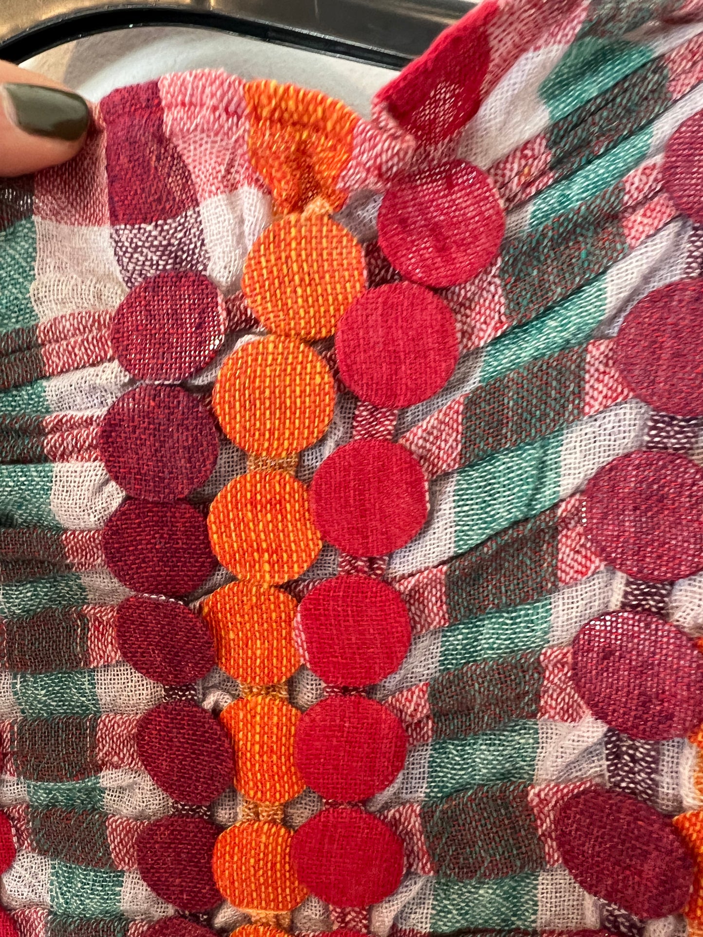 OTRAS. Top cuadros y abalorios. T S/M