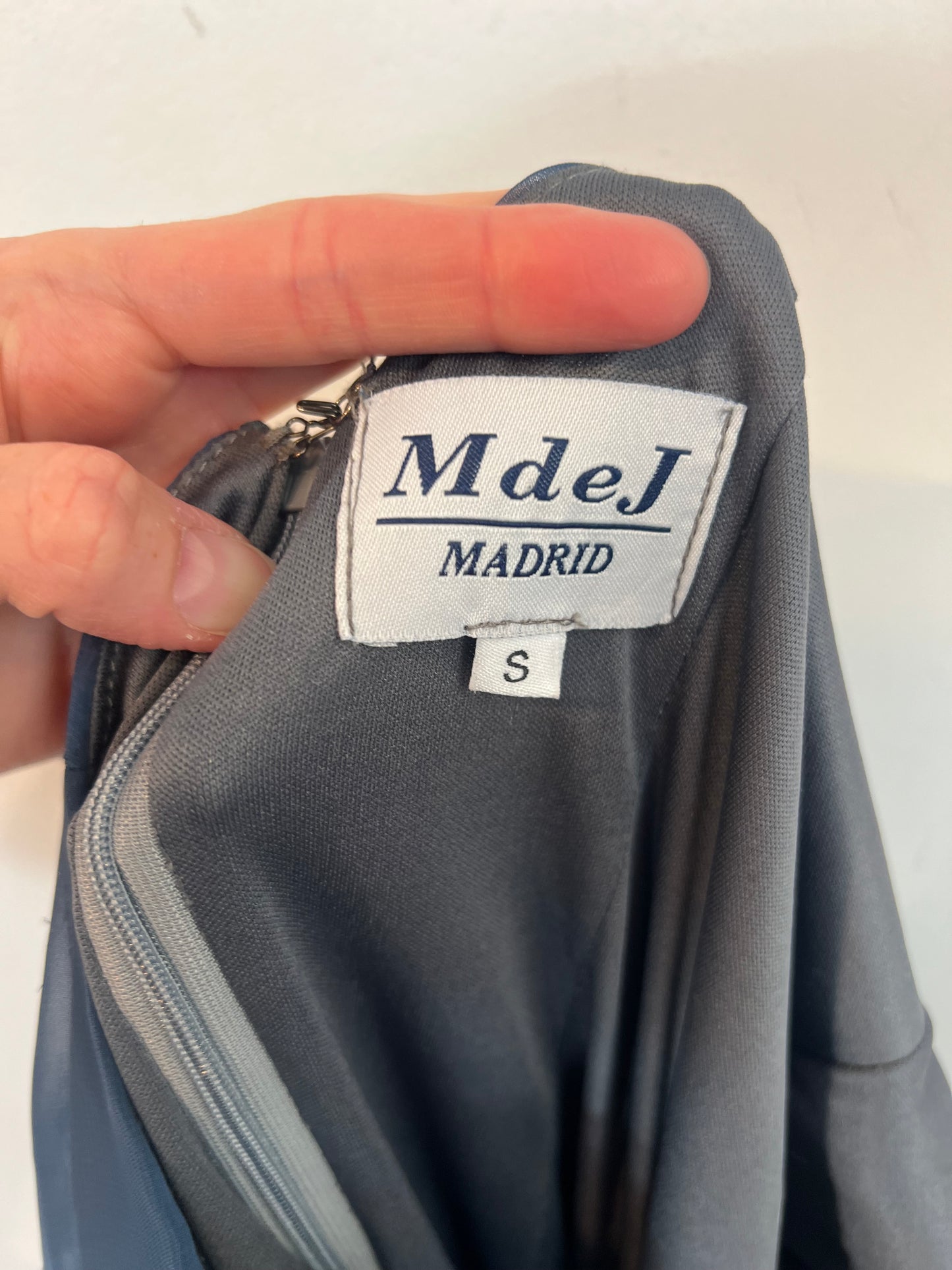 M DE J. Vestido azul asimétrico T.s