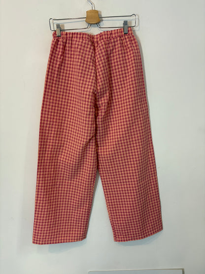 TAMARINDO  Pantalón cuadros detalles bolsillos  tonos rosas