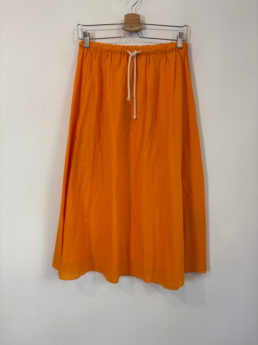 AMERICAN VINTAGE. Falda midi naranja de algodón