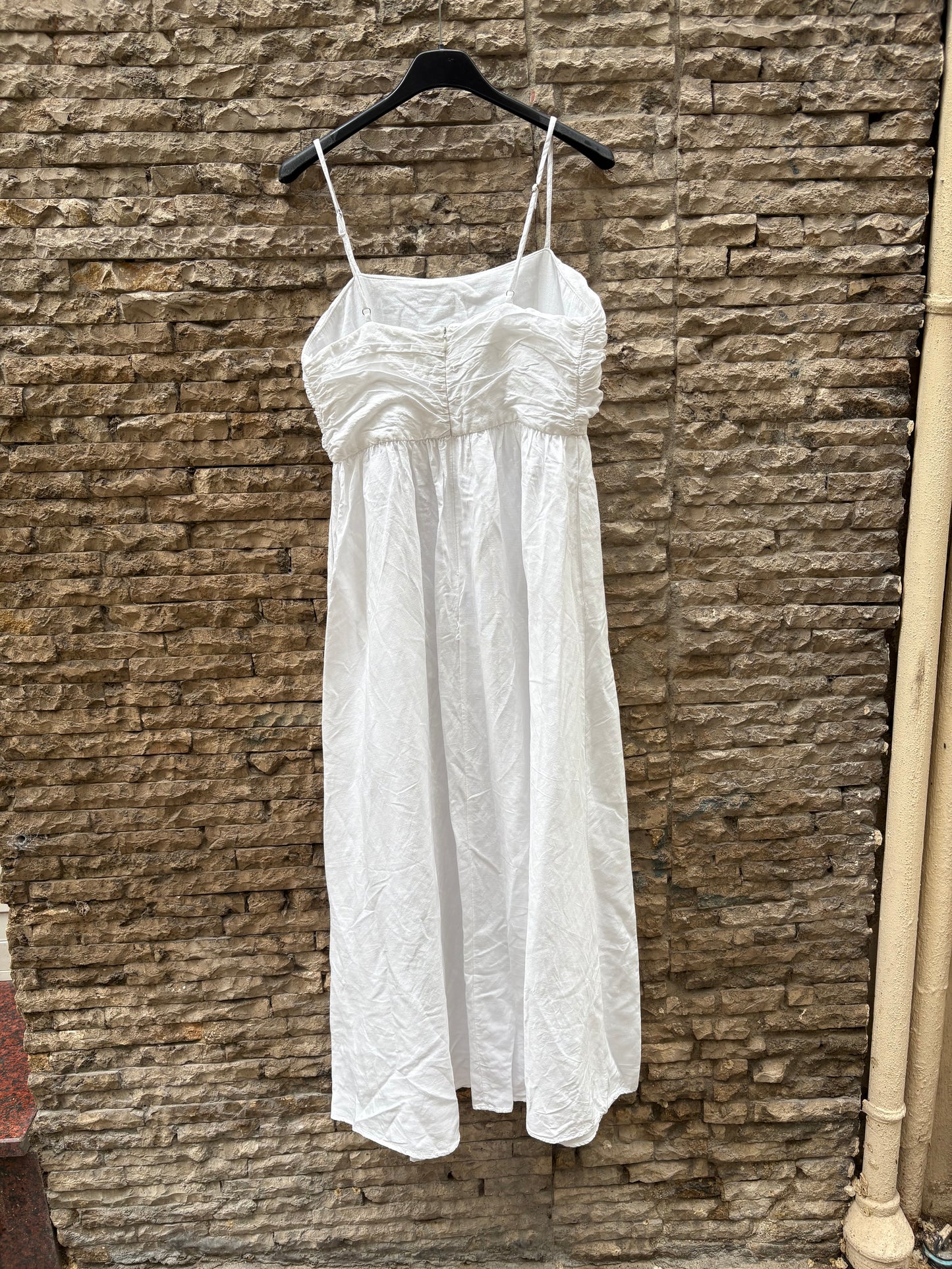 THE NEW SOCIETY. Vestido largo  blanco lino
