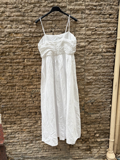 THE NEW SOCIETY. Vestido largo  blanco lino