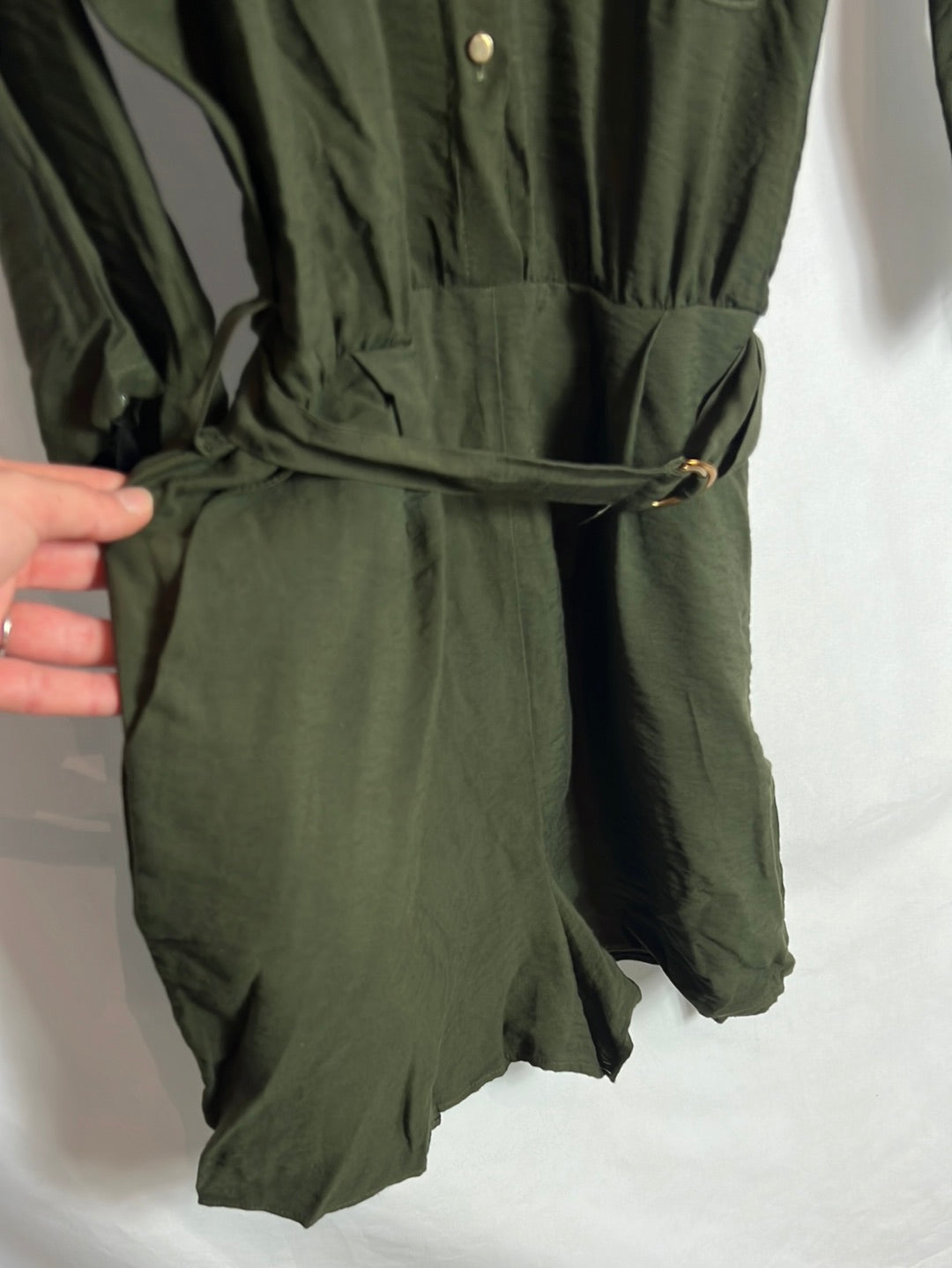 ZARA. Mono verde corto . T S