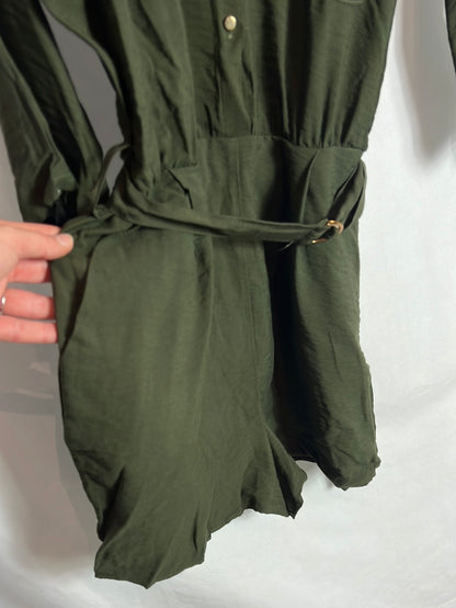 ZARA. Mono verde corto . T S