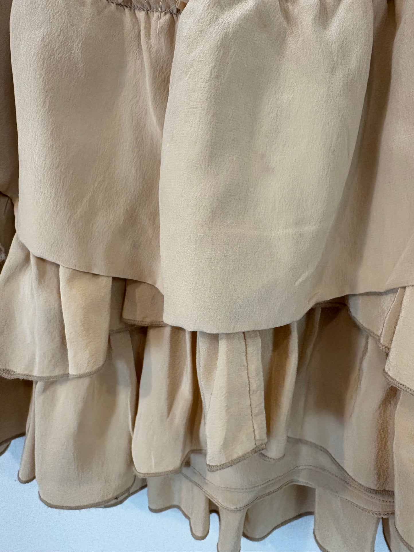 ISABEL MARANT. Falda beige seda. T 0 (XS/S)