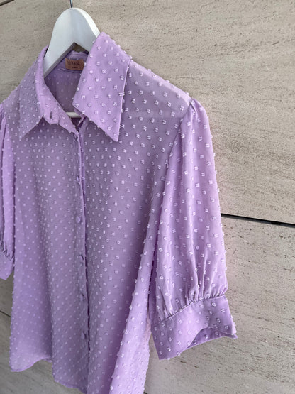 BIMANI. Blusa malva plumeti T.L