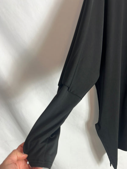 OTHERS. Black asymmetrical high-neck top. TM