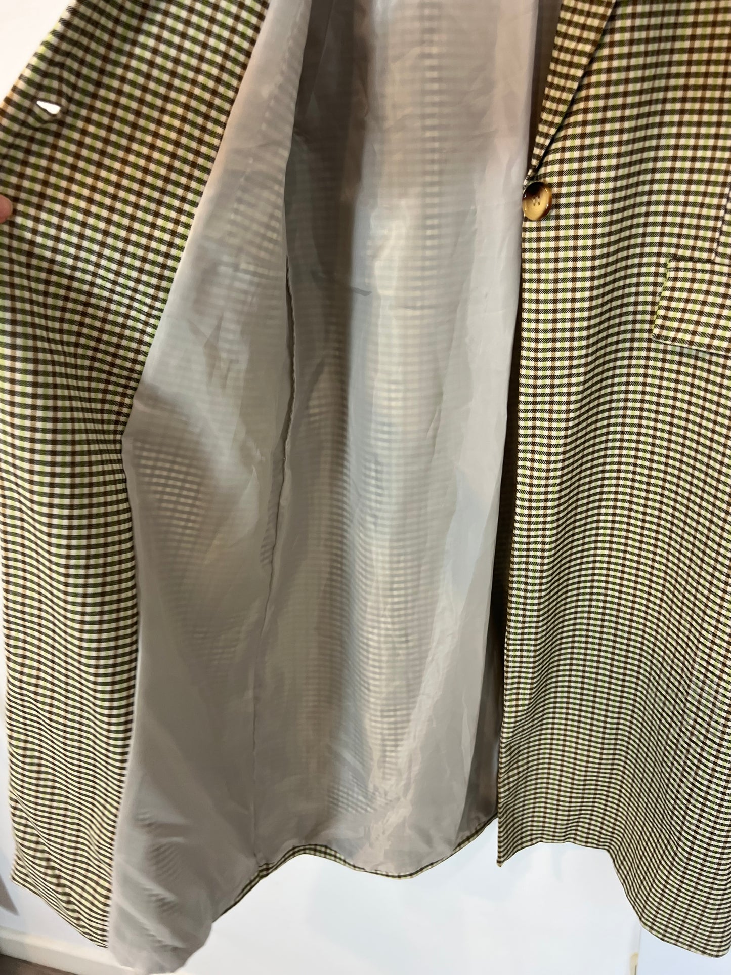 LOLITA. Chaleco de cuadros verde y marrón T.m