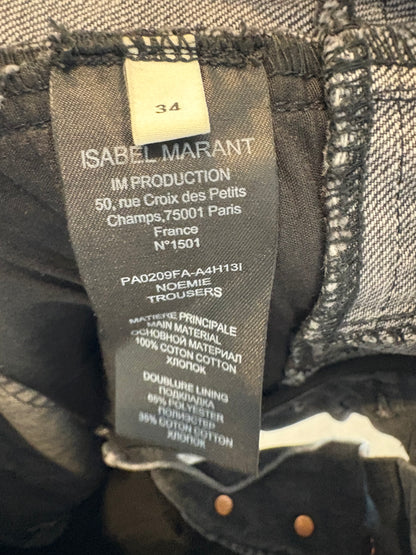 ISABEL MARANT . Denim gris abotonado cintura alta. T 34