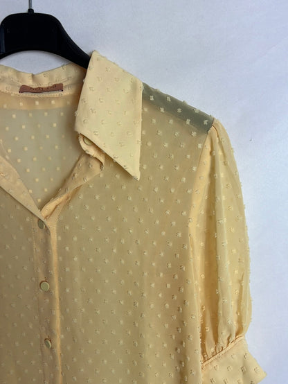 BIMANI. Blusa amarilla plumeti T.m