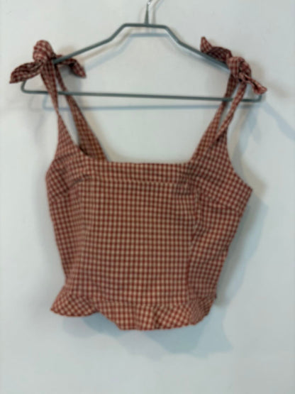 ZARA. Top cuadros vichí