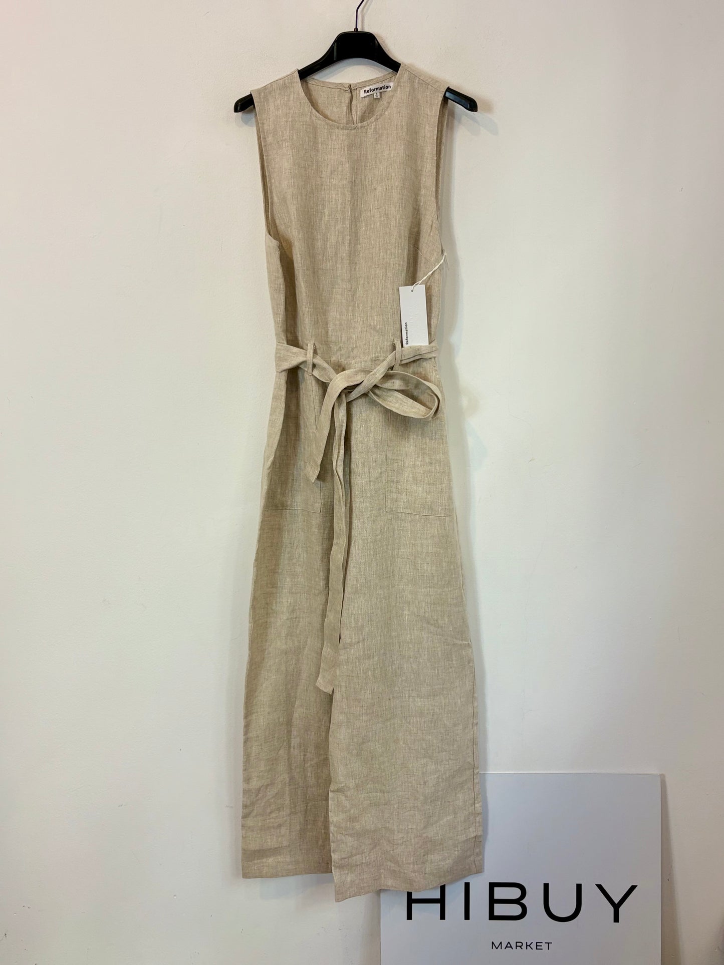 REFORMATION. Mono largo beige lino