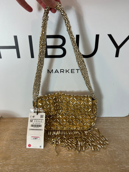ZARA. Bolso mini abalorios dorados