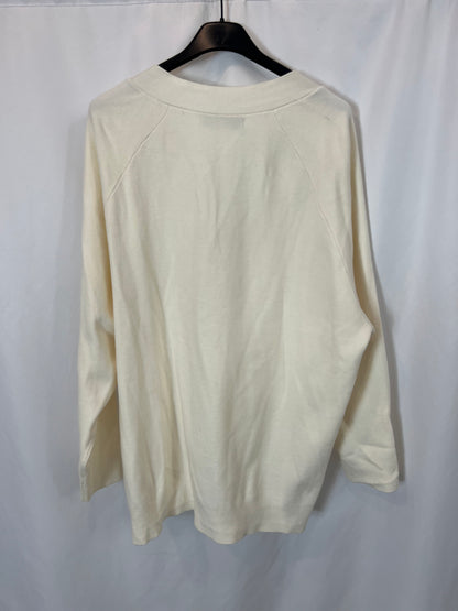 MANGO. Cárdigan color crudo detalle botones. T M