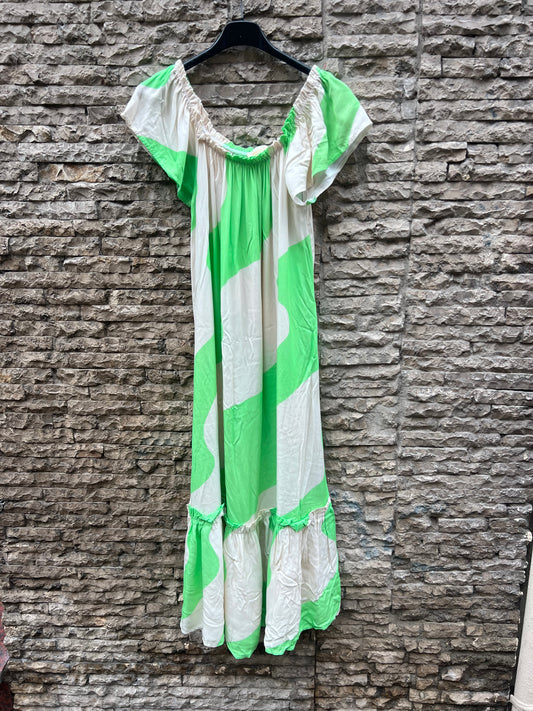 OTRAS. Vestido midi cuello elástico. T S