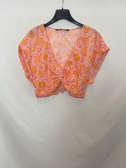 ZARA. Orange printed top TS