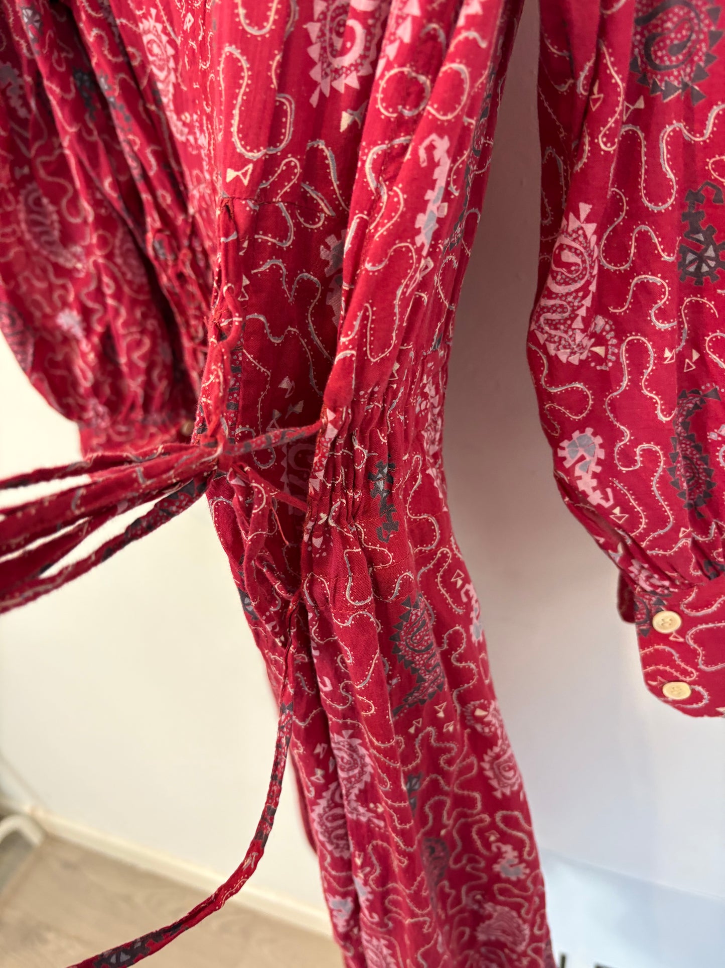 ISABEL MARANT . Vestido largo estampado detalles cintura