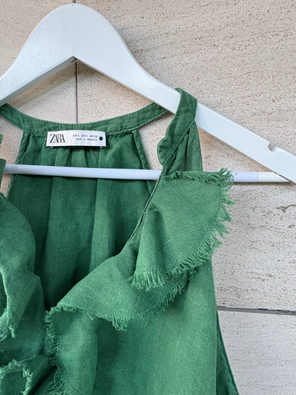 ZARA. Total look lino verde. T S