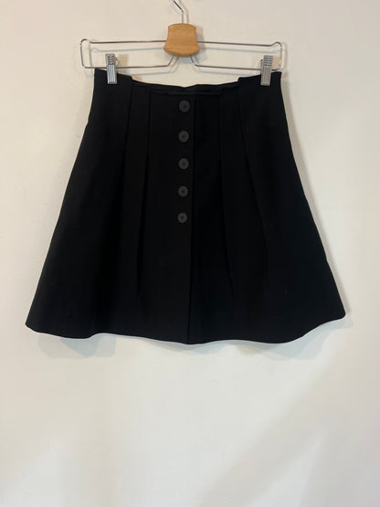 MAJE. Falda negra tablas T.38