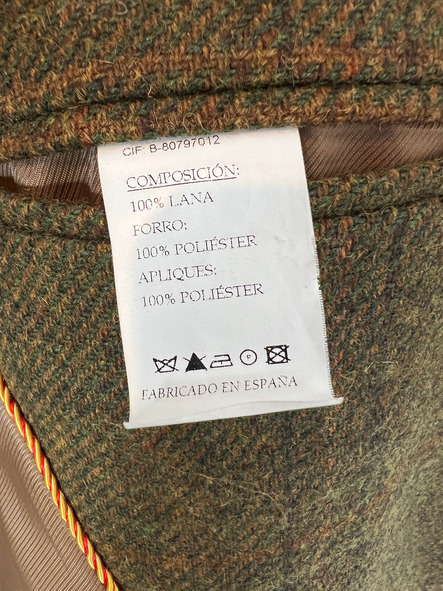 CANALEJAS. Blazer lana verde jaspeada. T 50(l)