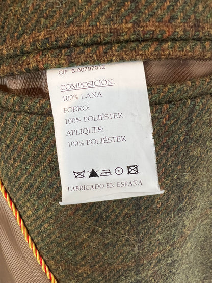 CANALEJAS. Blazer lana verde jaspeada. T 50(l)