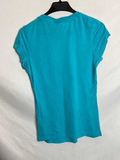 REEBOK. Blue logo T-shirt. XS