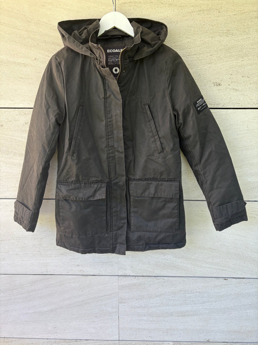 ECOALF. Abrigo verde oscuro capucha. T S