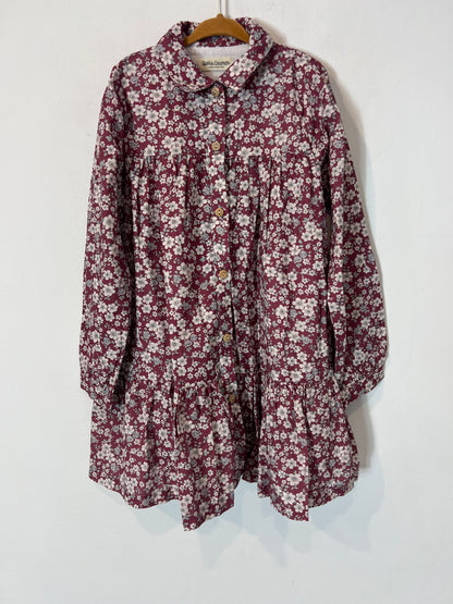 DOÑA CARMEN. Buttoned floral print dress, size 8