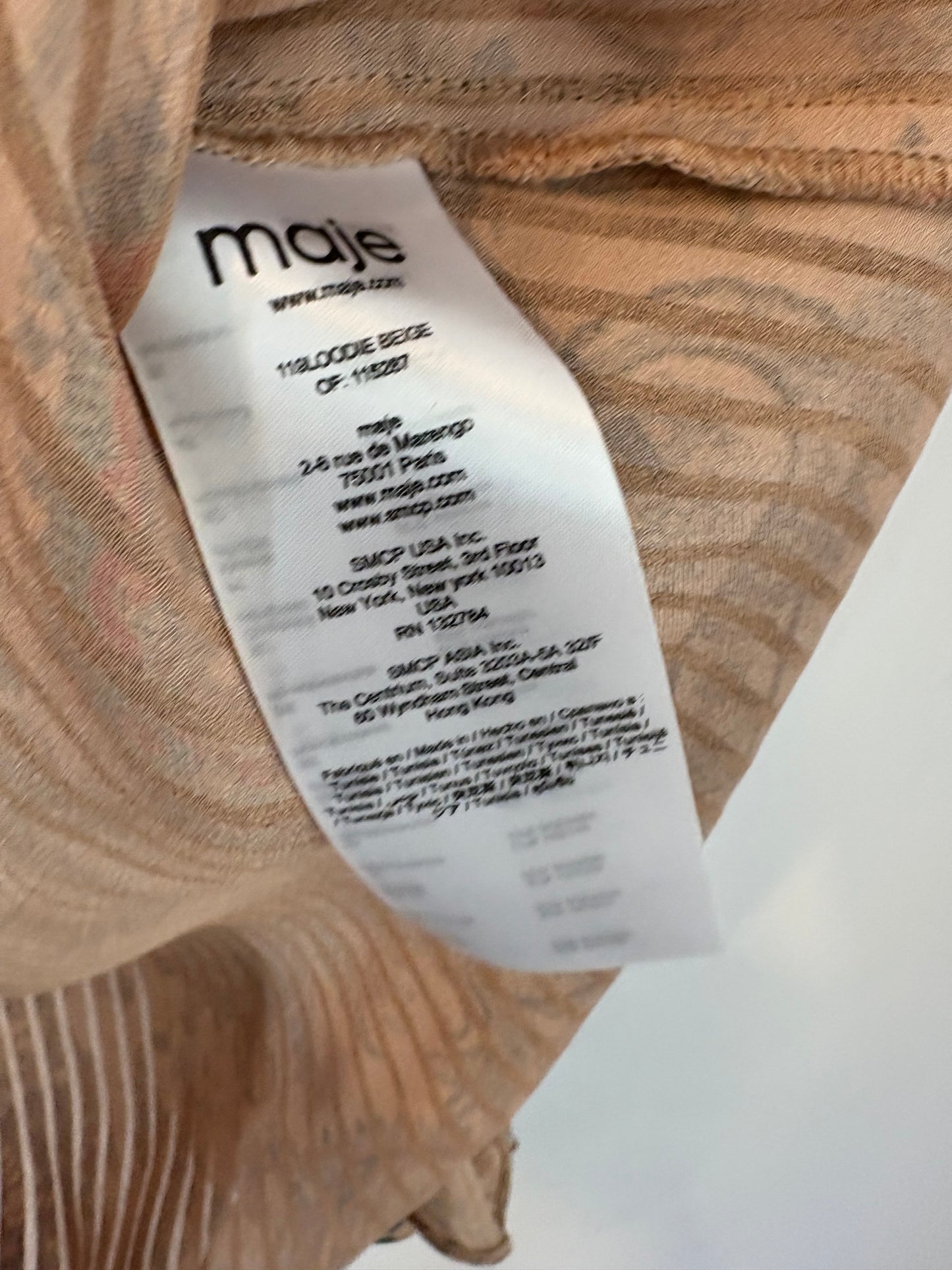 MAJE. Blusa estampada manga volante. T S