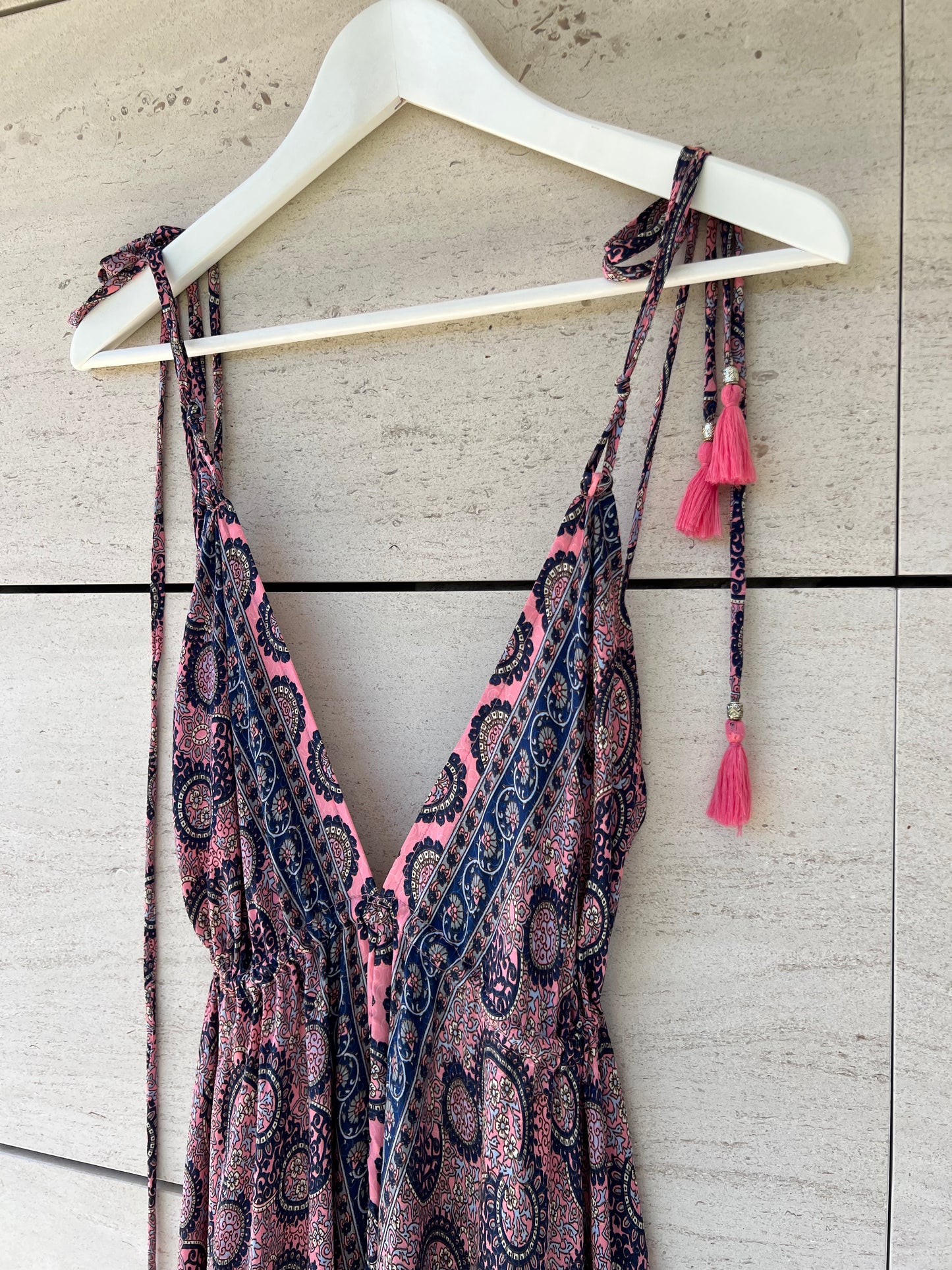 OTHERS. Long printed silk dress. TS