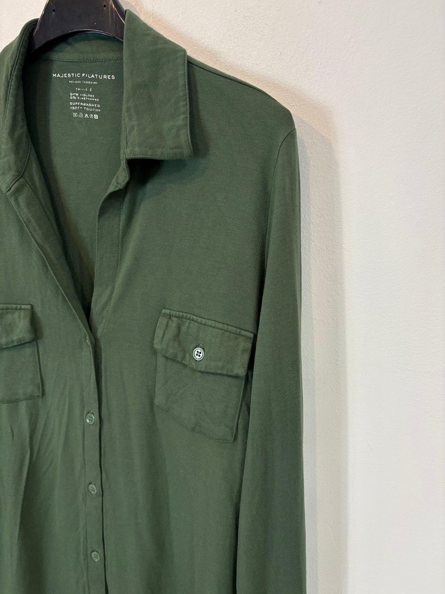 MAJESTIC FILATURES. Camisa manga larga verde