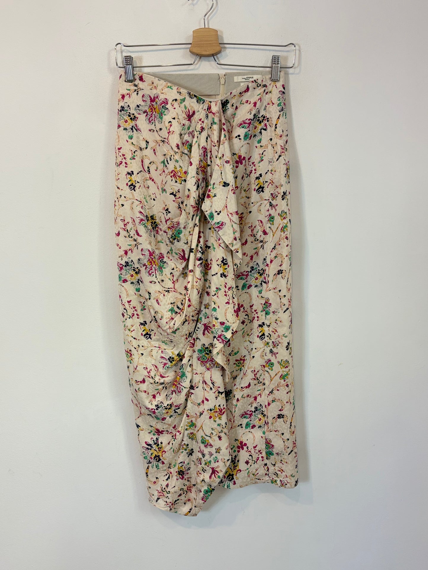 ISABEL MARANT ÉTOILE. Falda larga estampada fruncido
