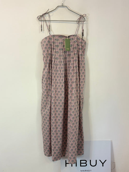INTROPIA. Vestido midi malva estampado
