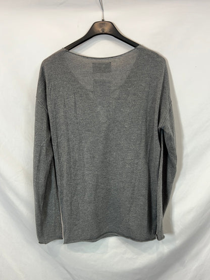 ZADIG&VOLTAIRE. Jersey gris seda y cashmere. T S