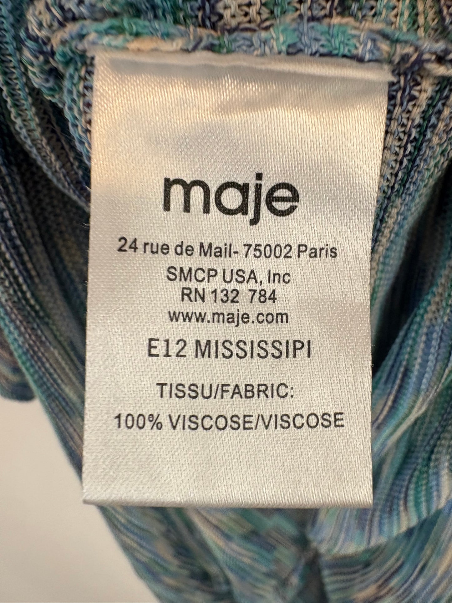 MAJE. Vestido hilo asimétrico azules