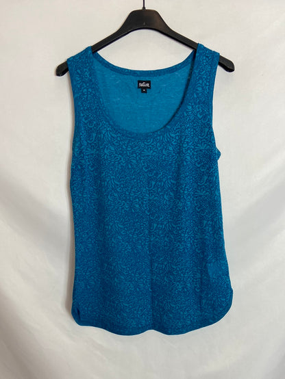 NATURA. Blue printed sleeveless top TM