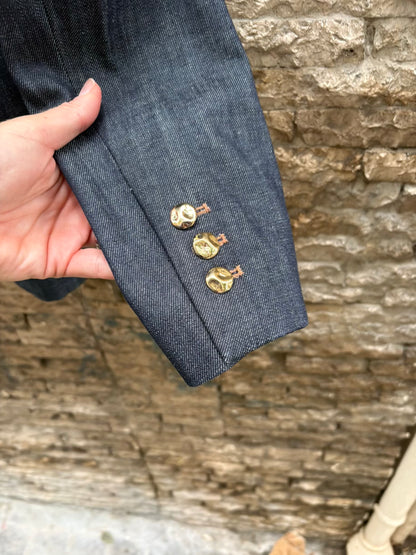 ZARA. Blazer denim costuras